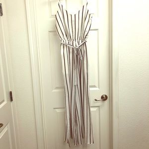 White pantsuit romper with belt